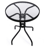 Tuintafel - 60cm - Gehard glas - Zwart