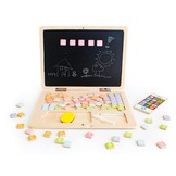 Educatief magneetbord - 30x22cm - 78 kleurrijke cijfers en letters - houten stalconstructie - veilig - ECOTOYS.