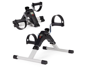 Mini hometrainer - 48x36,5x26cm - Computermonitoring - Antislipvoetjes - Opvouwbaar - Zwart