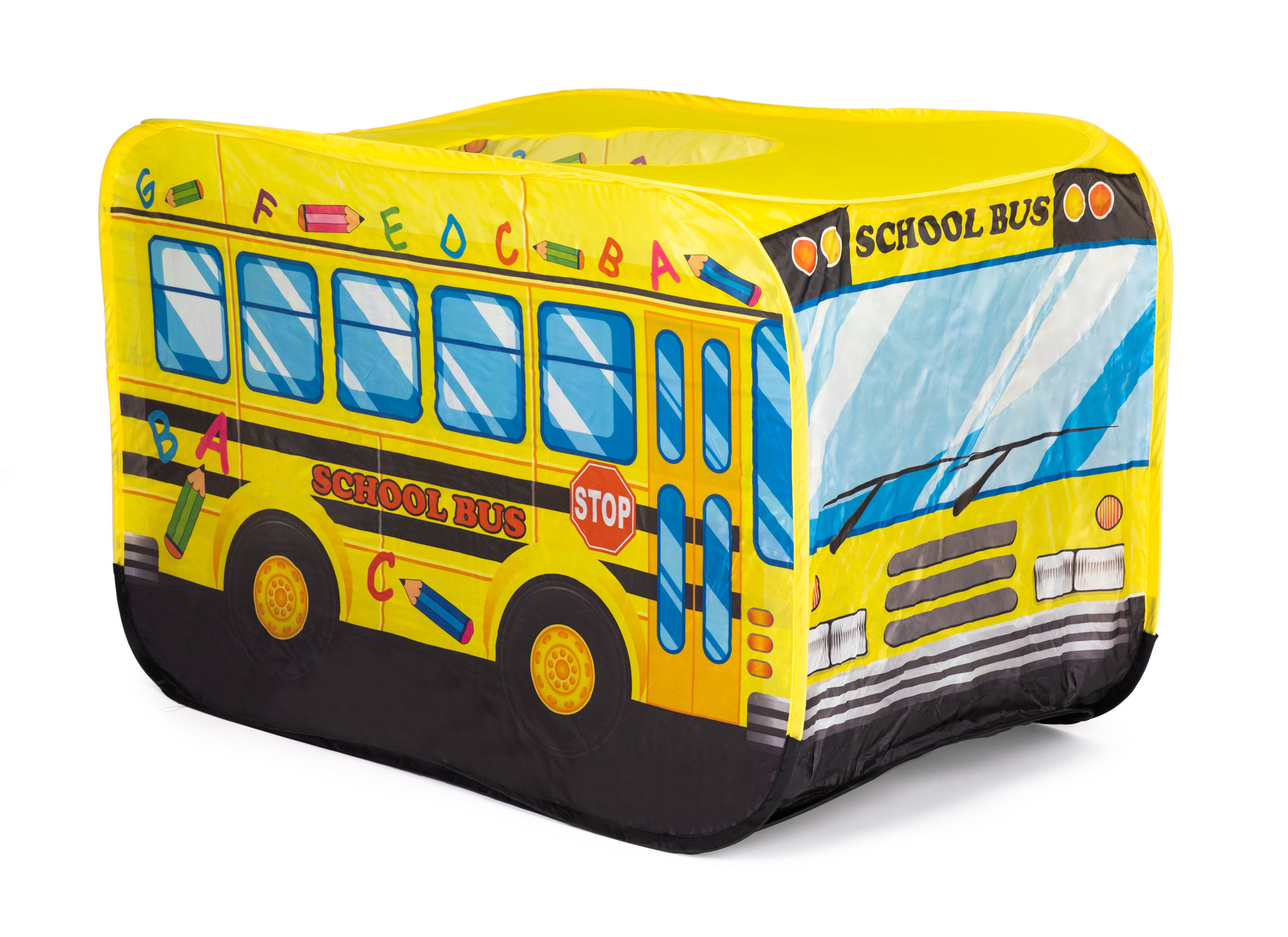 Speeltent - 110x70x70cm - schoolbus - geel