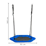 Nestschommel - 95x86cm - zeshoekig - Blauw