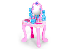 Kinderkaptafel - 42x26x36cm - LED spiegel - roze