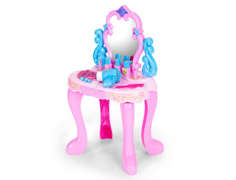 Kinderkaptafel - 42x26x36cm - LED spiegel - roze