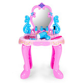 Kinderkaptafel - 42x26x36cm - LED spiegel - roze