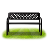 Tuinbank - 125x56x77cm - Metalen Rugleuning - Zwart