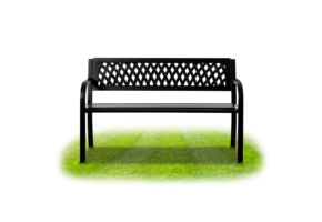 Tuinbank - 125x56x77cm - Metalen Rugleuning - Zwart