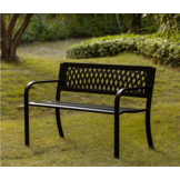 Tuinbank - 125x56x77cm - Metalen Rugleuning - Zwart