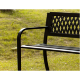 Tuinbank - 125x56x77cm - Metalen Rugleuning - Zwart