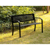 Tuinbank - 125x56x77cm - Metalen Rugleuning - Zwart