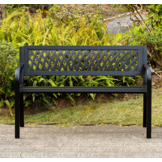 Tuinbank - 125x56x77cm - Metalen Rugleuning - Zwart