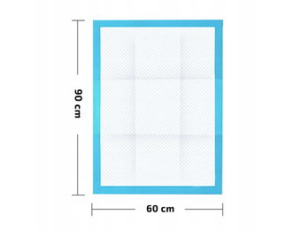 Trainingsmat voor honden - 90x60cm - absorberend - wit/blauw