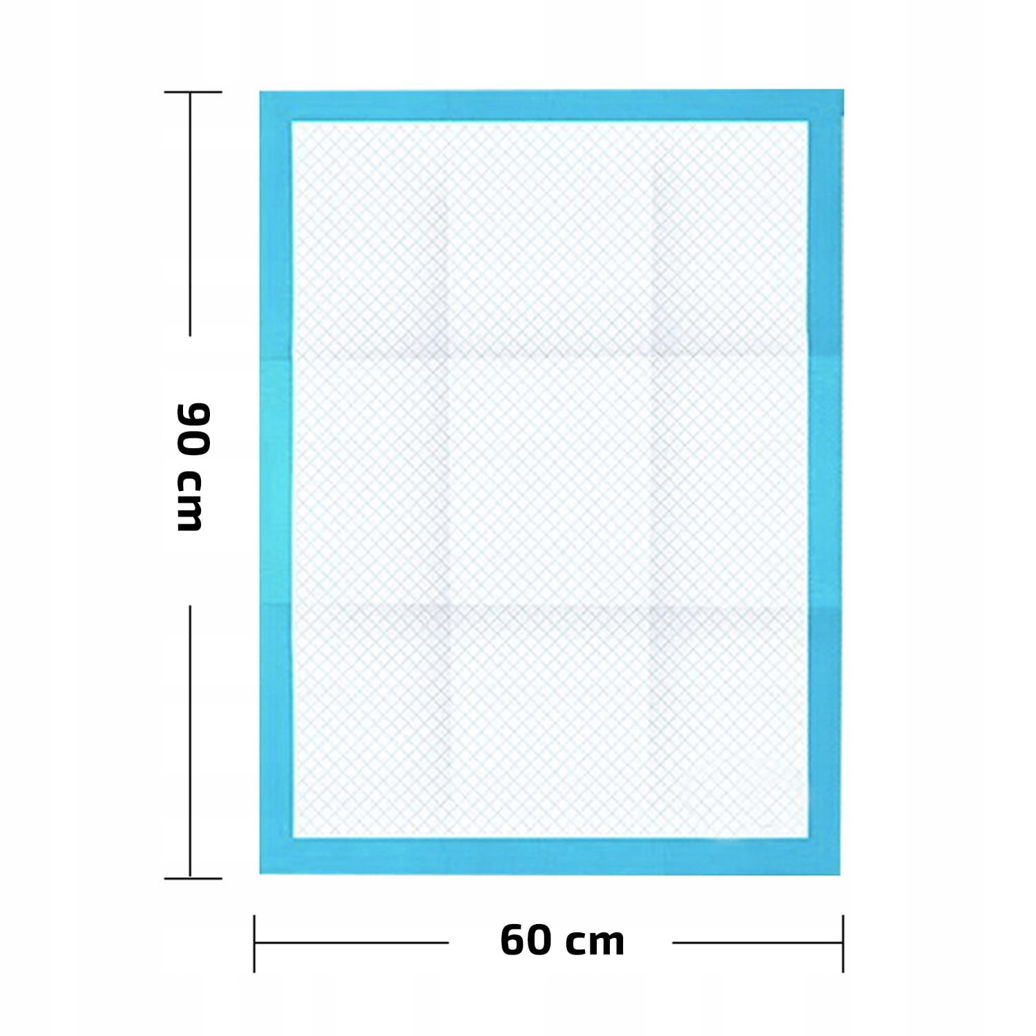 Trainingsmat voor honden - 90x60cm - absorberend - wit/blauw