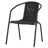 Tuinstoel - 50x60cm - Rotan imitatie - zwart