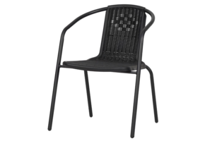 Tuinstoel - 50x60cm - Rotan imitatie - zwart