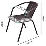 Tuinstoel - 50x60cm - Rotan imitatie - zwart