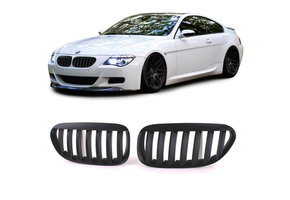 Grill nieren geschikt voor BMW E63 E64 04-10 - Sport rooster - PERFORMANCE ZWART MAT