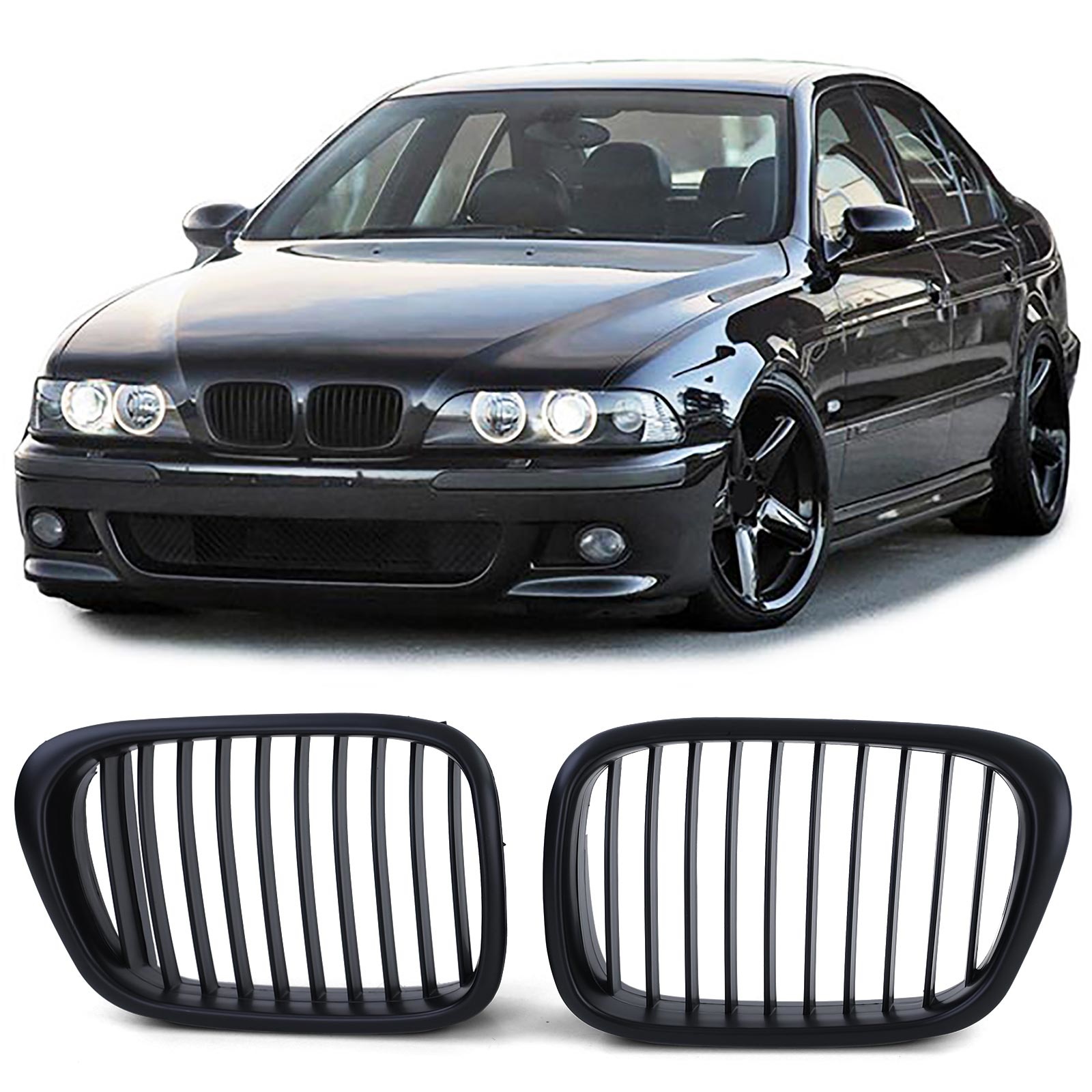 Grill nieren - geschikt voor BMW 5-serie E39 95-03 - Sportieve look - 2 delig
