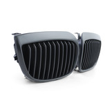 Grill Nieren geschikt voor BMW 1 serie E87 04-07 - Sportieve, verbeterde look - Mat Zwart