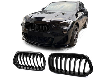 Grill Nieren - BMW X2 F39 - Sportieve Look - Zwart Glans