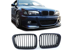 Grill Nieren - BMW 3 Serie E46 Sedan Touring 98-01 - Sportieve Look - Zwart Mat