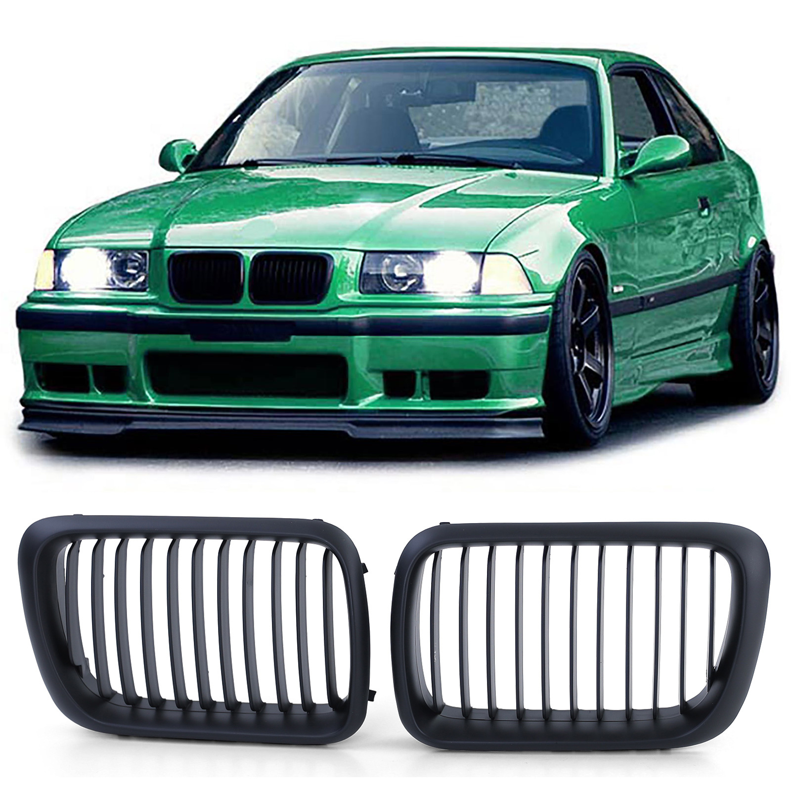 Grill nieren - BMW 3 Serie E36 M3 - Sportieve look - Performance zwart mat