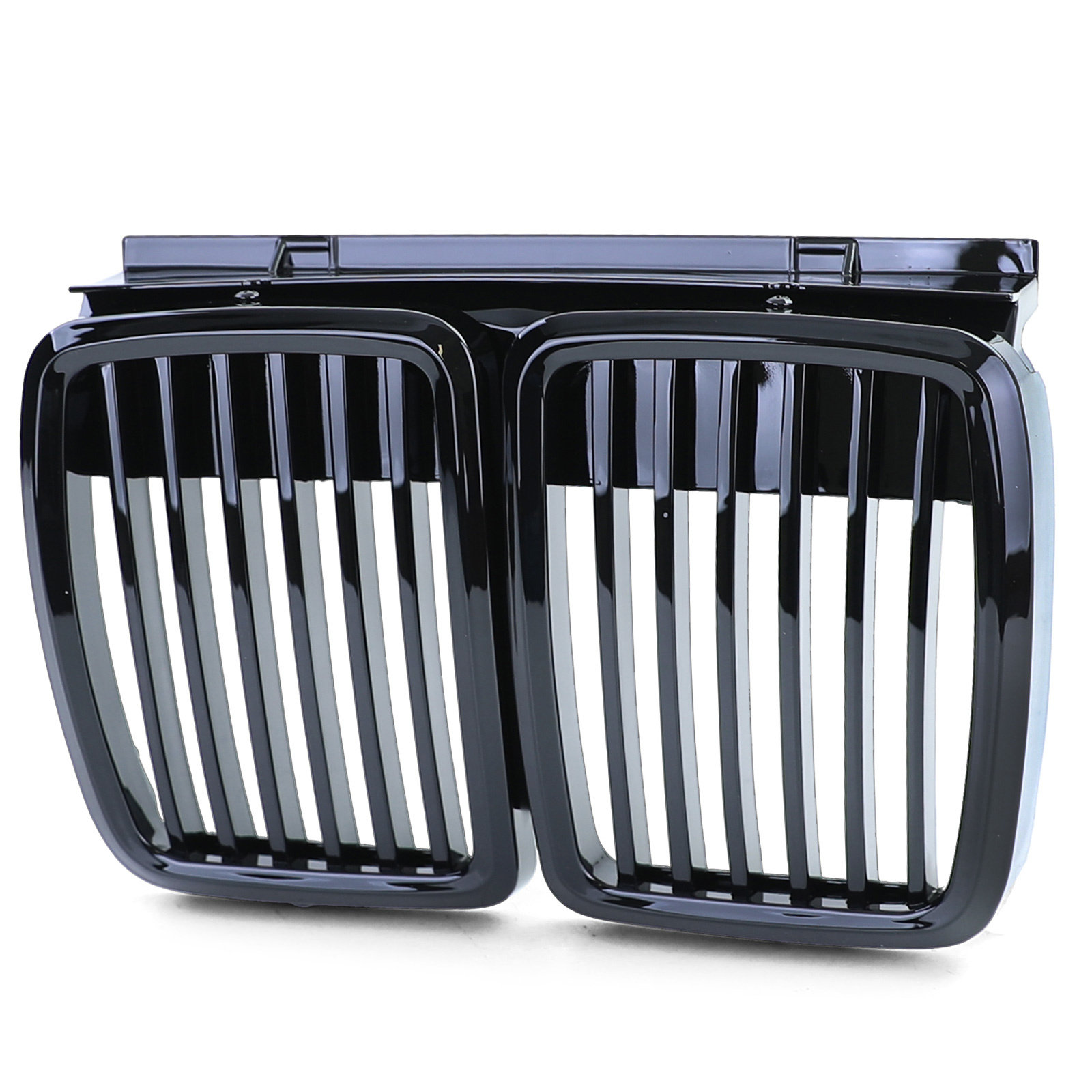 Grill Nieren geschikt voor BMW 3-serie E30 82-94 - Sport rooster - Zwart Glans