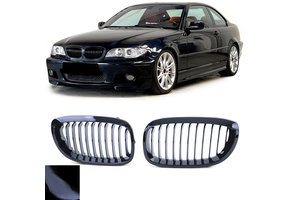 Grill Nieren - BMW 3 Serie E46 Coupe Cabrio 03-07 - Sport Performance - Zwart Glans