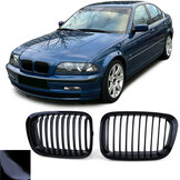Grill nieren geschikt voor BMW 3 Serie E46 Sedan Touring - Sportieve look - Zwarte glans