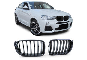 Grill Nieren - geschikt voor BMW X3 F25 X4 F26 - Zwarte glans - Sportieve look