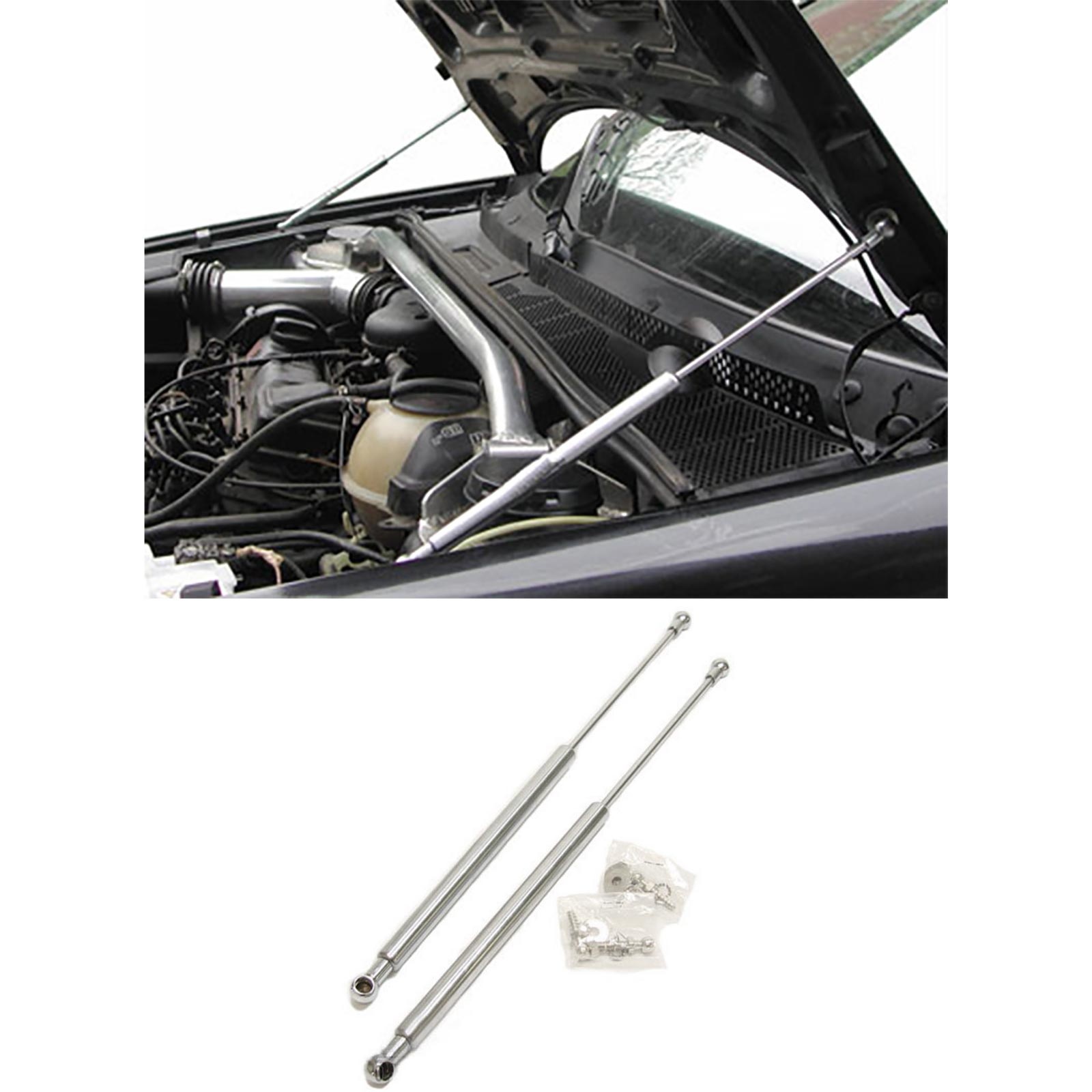Gasveer motorkap - VW Vento Golf 3 92-98 - Zelfstandig openen - RVS