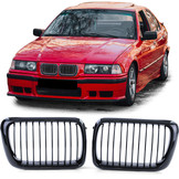 Grill Nieren geschikt voor BMW 3 Serie E36 96-99 - Sportief - Zwart glans