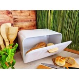 Cookline - broodtrommel - staal - 20,5x21,5x35 cm - wit