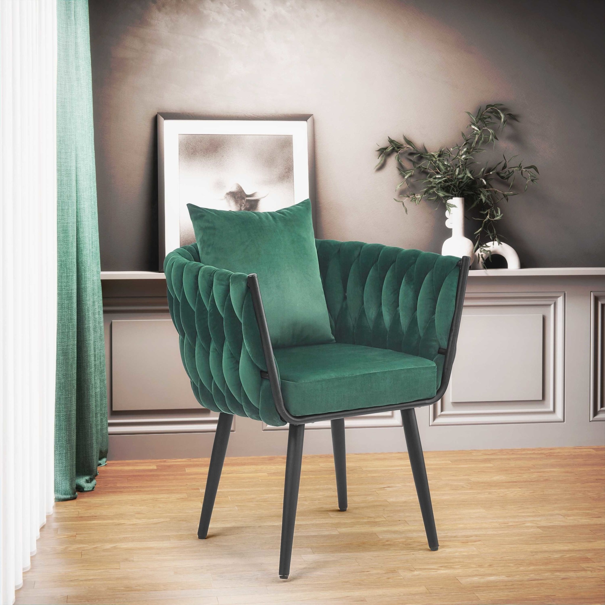 AVATAR - wave stoel - 67x77x55 cm - donkergroen zwart