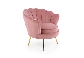 AMORINITO - schelpstoel - fluwelen stof - 81x77x77 cm - roze