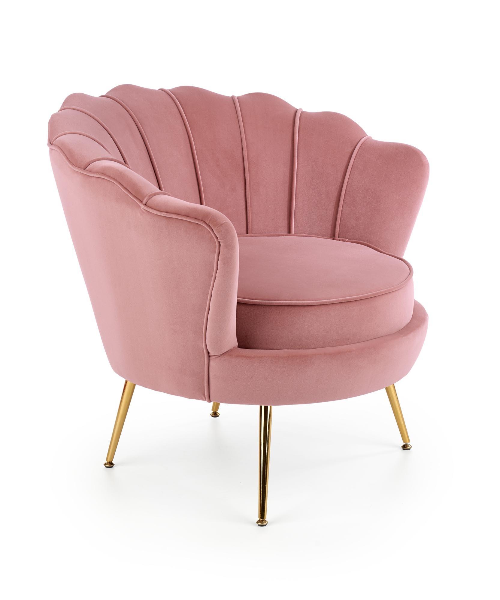 AMORINITO - schelpstoel - fluwelen stof - 81x77x77 cm - roze