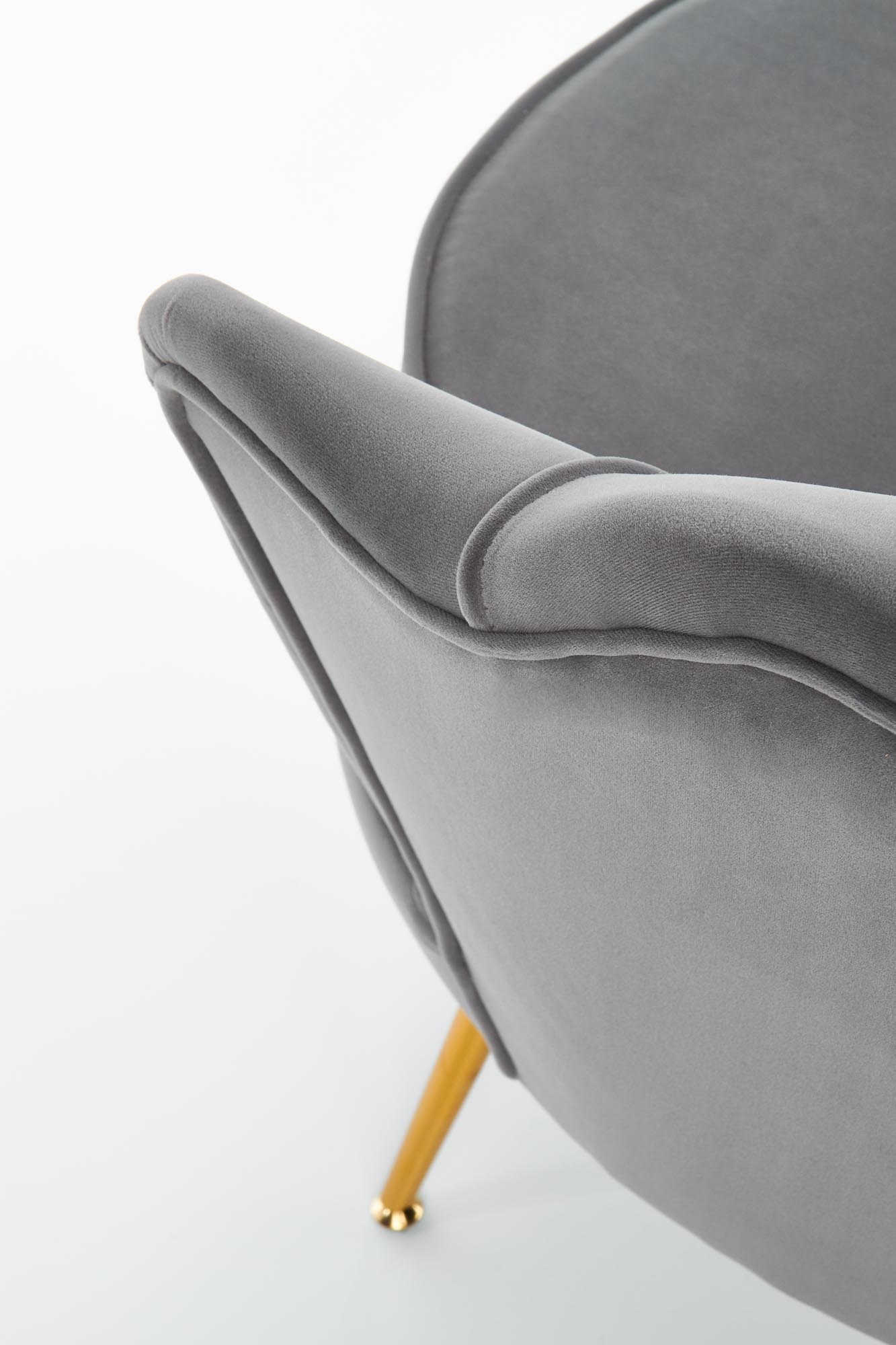 AMORINITO - schelpstoel - fluwelen stof - 81x77x77 cm - grijs