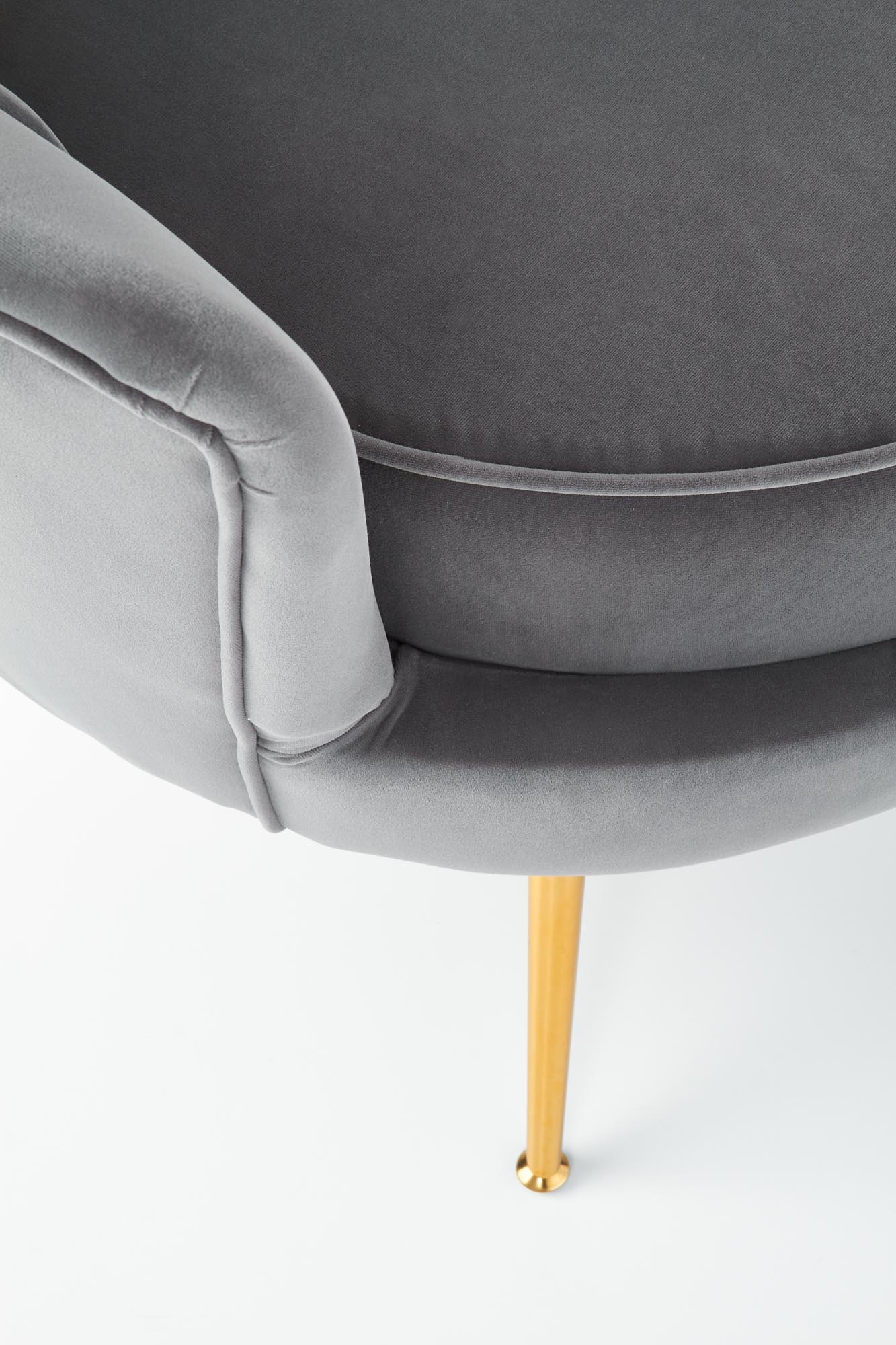 AMORINITO - schelpstoel - fluwelen stof - 81x77x77 cm - grijs