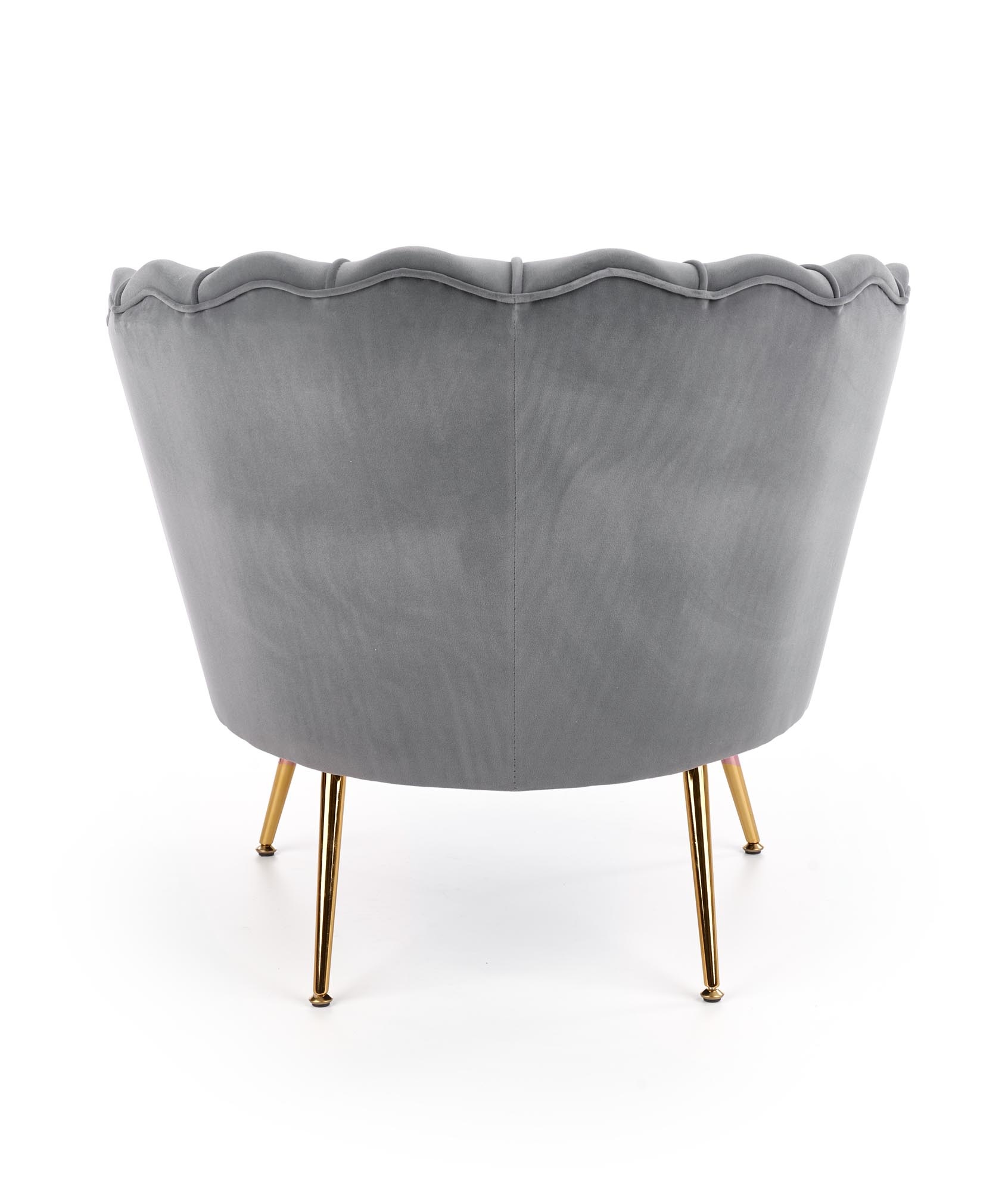 AMORINITO - schelpstoel - fluwelen stof - 81x77x77 cm - grijs