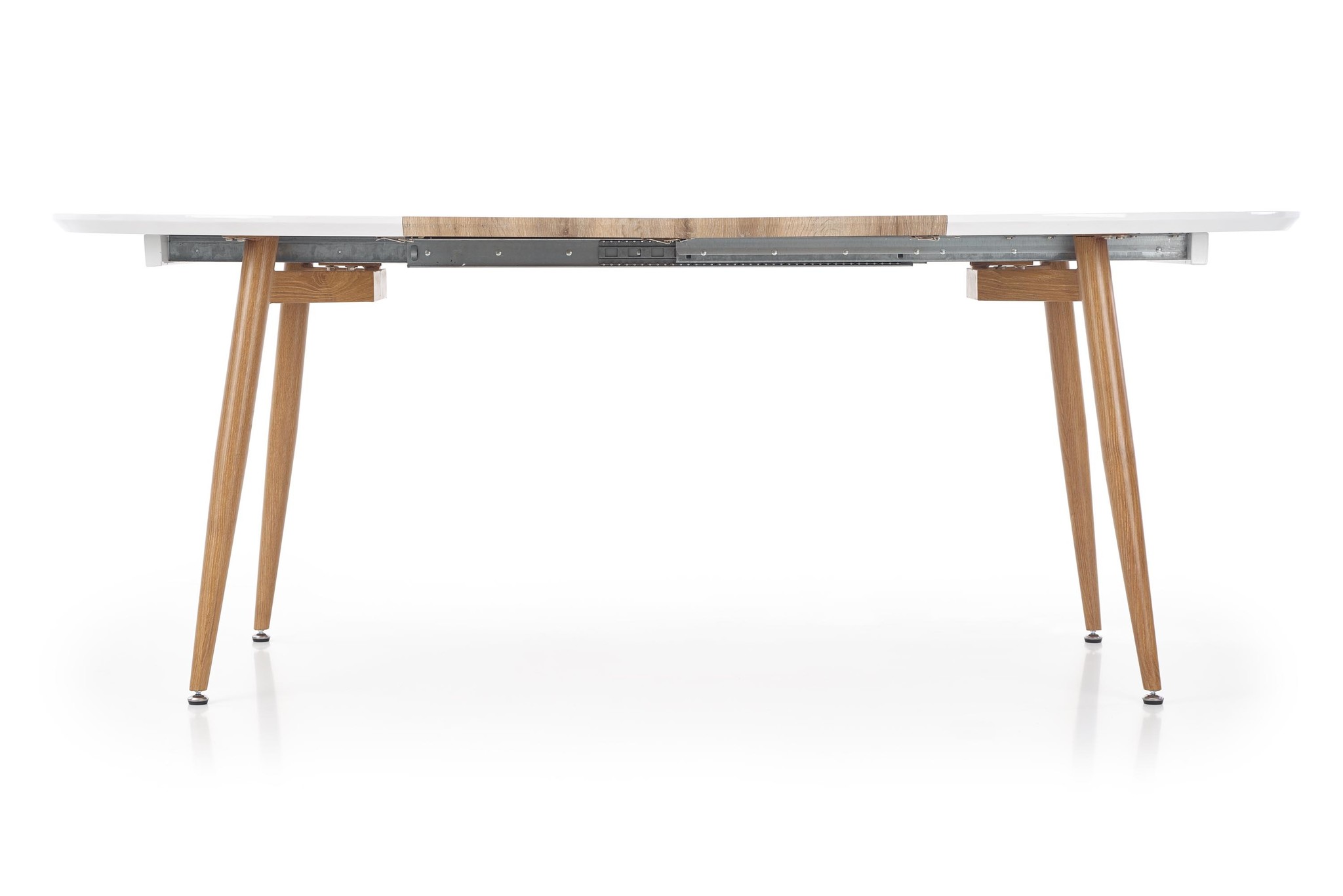 EDWARD - eettafel - hout - ovaal - 120-200x100x75 cm - wit