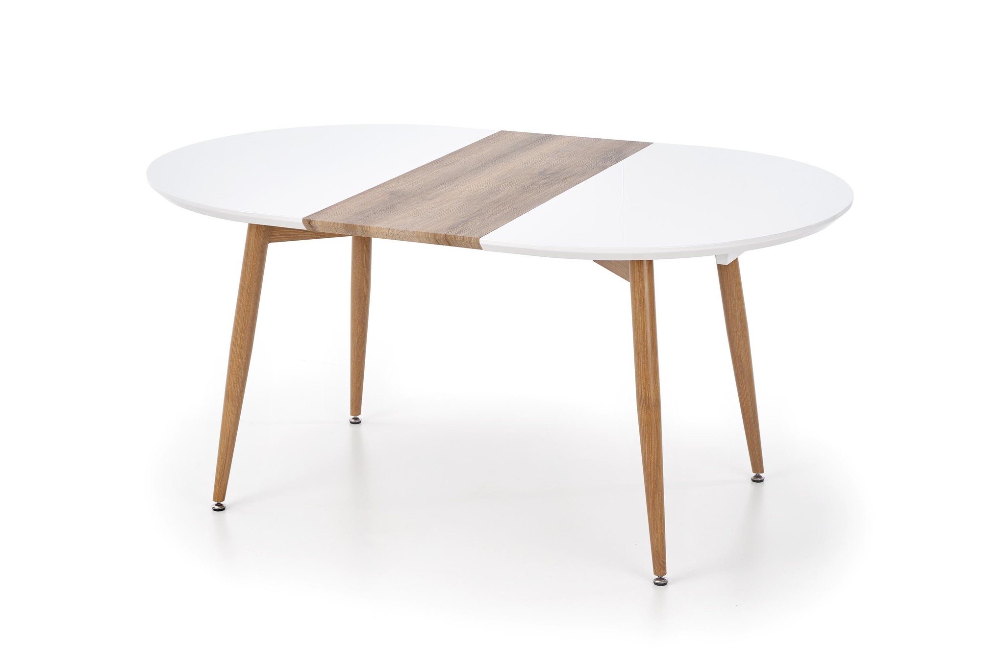 EDWARD - eettafel - hout - ovaal - 120-200x100x75 cm - wit