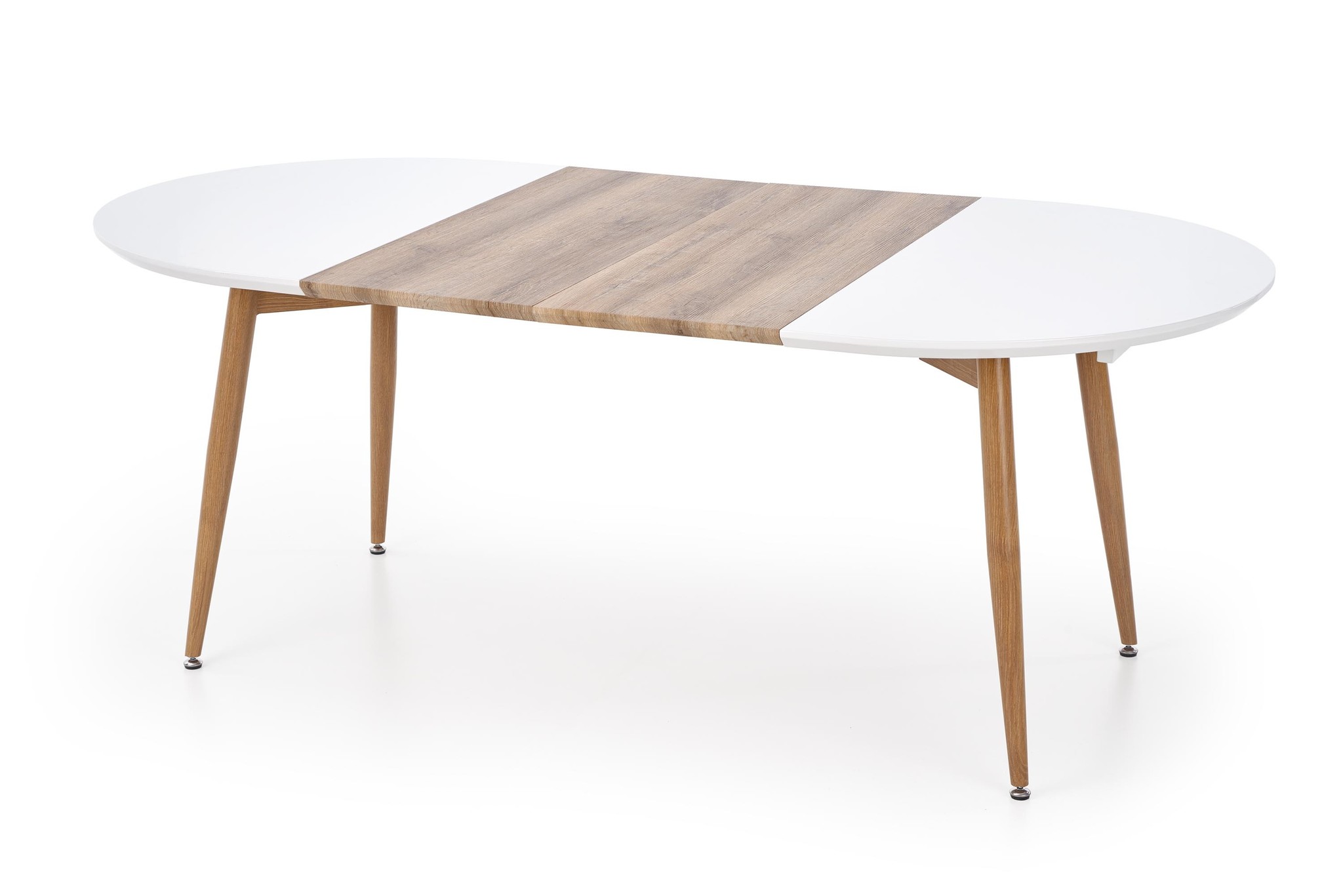 EDWARD - eettafel - hout - ovaal - 120-200x100x75 cm - wit