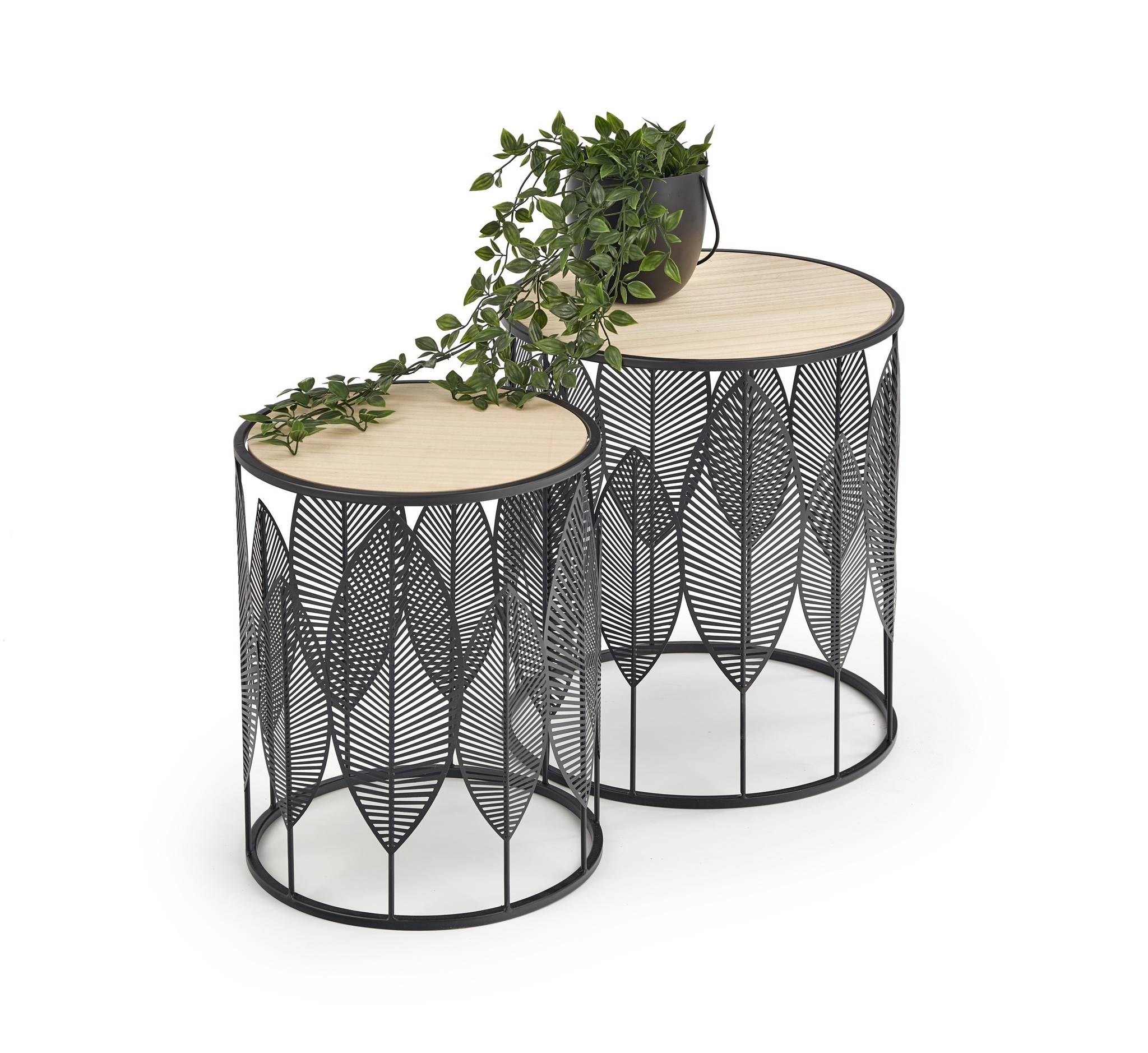 FOLLA - salontafel - set van 2 - 40x45x40 cm - zwart