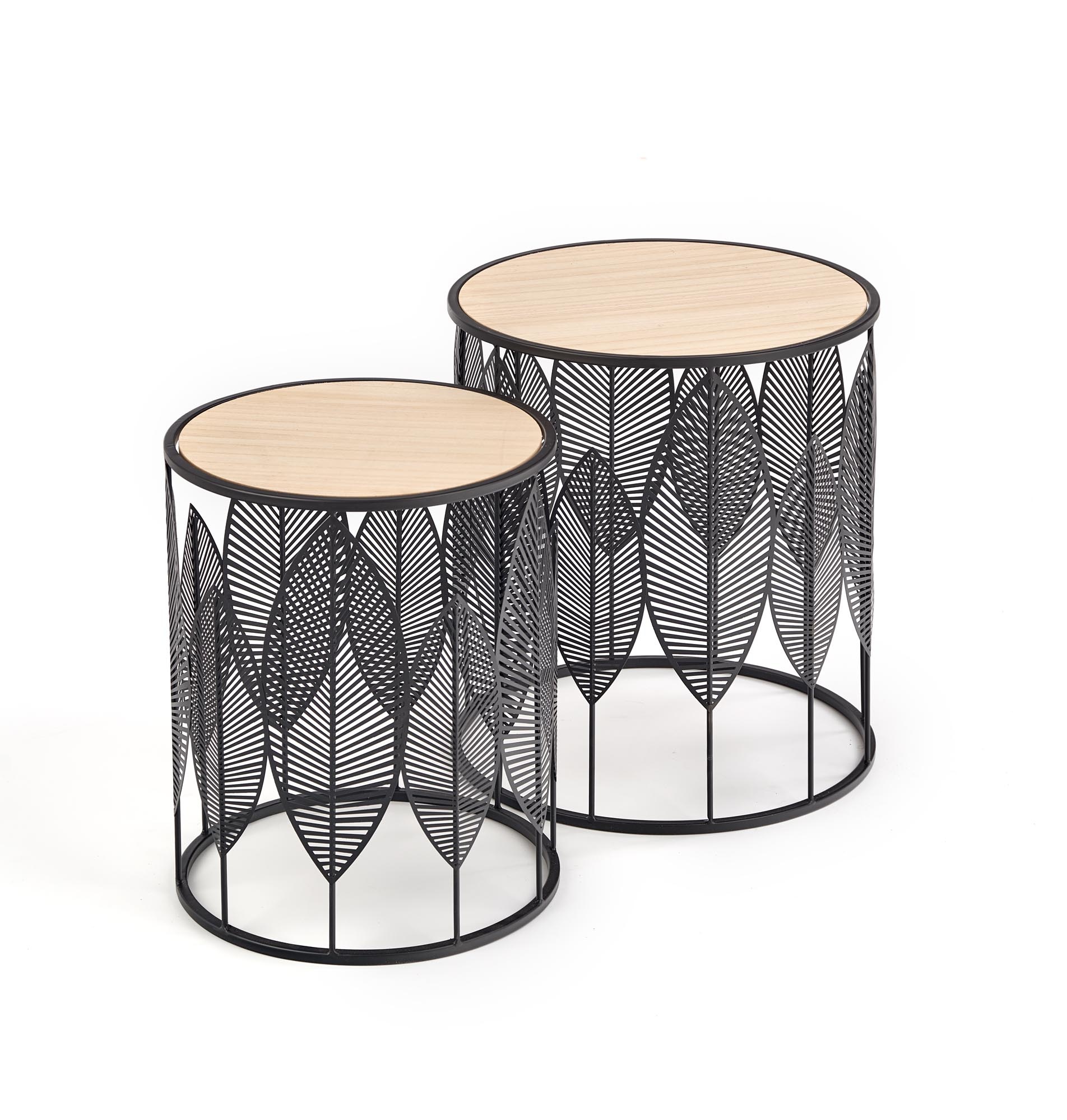 FOLLA - salontafel - set van 2 - 40x45x40 cm - zwart
