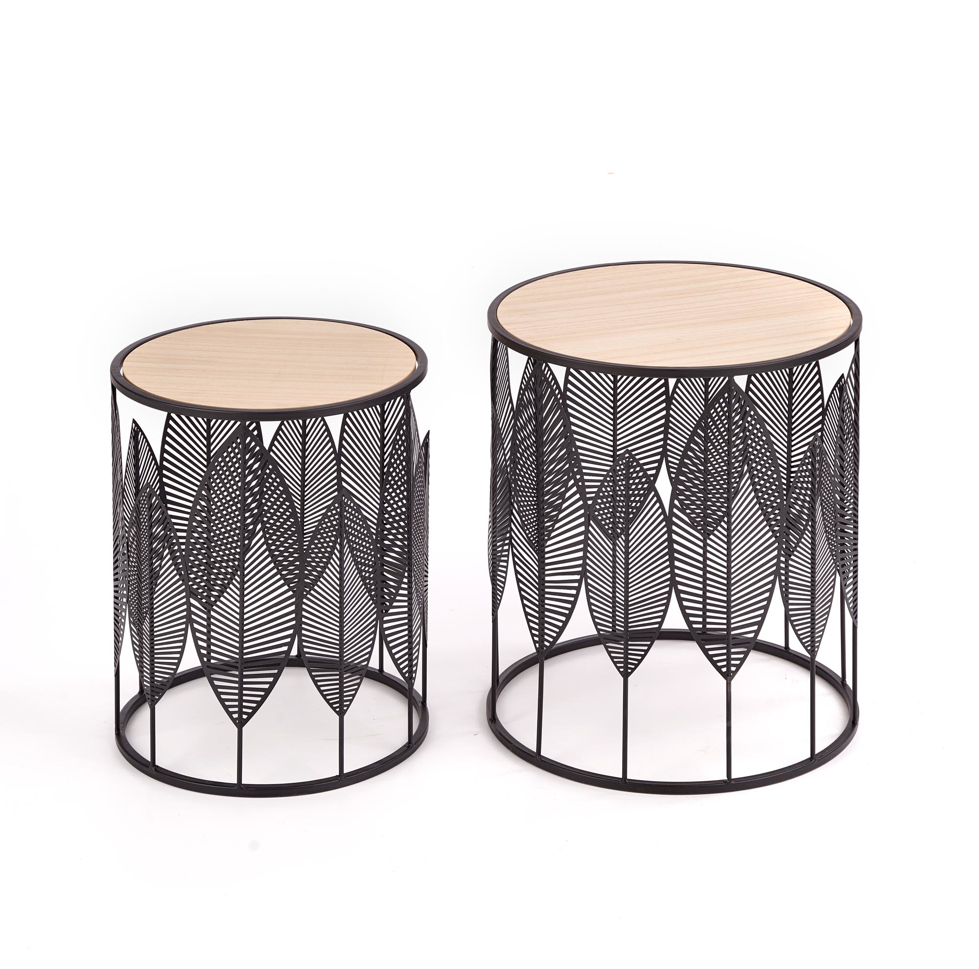 FOLLA - salontafel - set van 2 - 40x45x40 cm - zwart