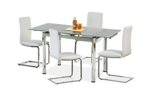 LOGAN - eettafel - glas - rechthoekig - 96-142x70x75 cm