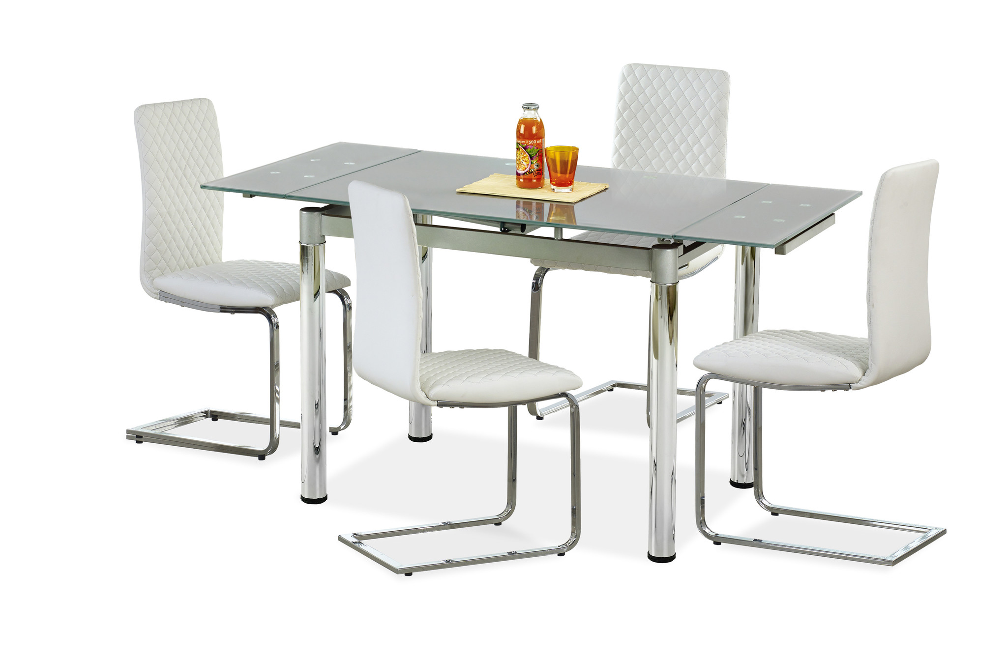 LOGAN - eettafel - glas - rechthoekig - 96-142x70x75 cm