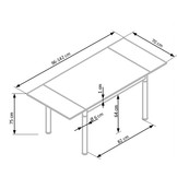 LOGAN - eettafel - glas - rechthoekig - 96-142x70x75 cm