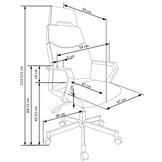 OLAF - bureaustoel - 58x113-121x59 cm - zwart grijs