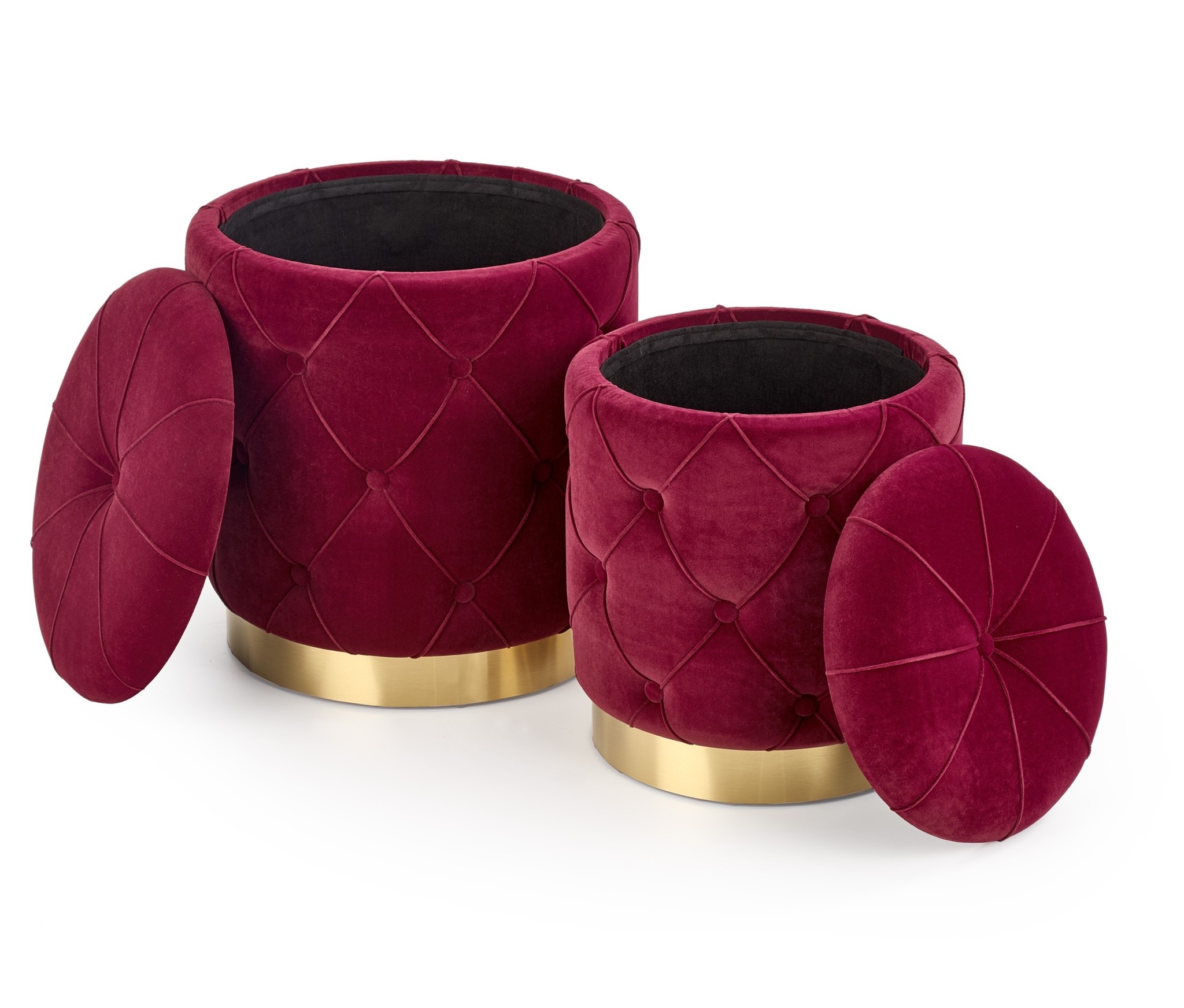POLLY - poefs - opbergruimte - 40x38x40 cm - bordeaux