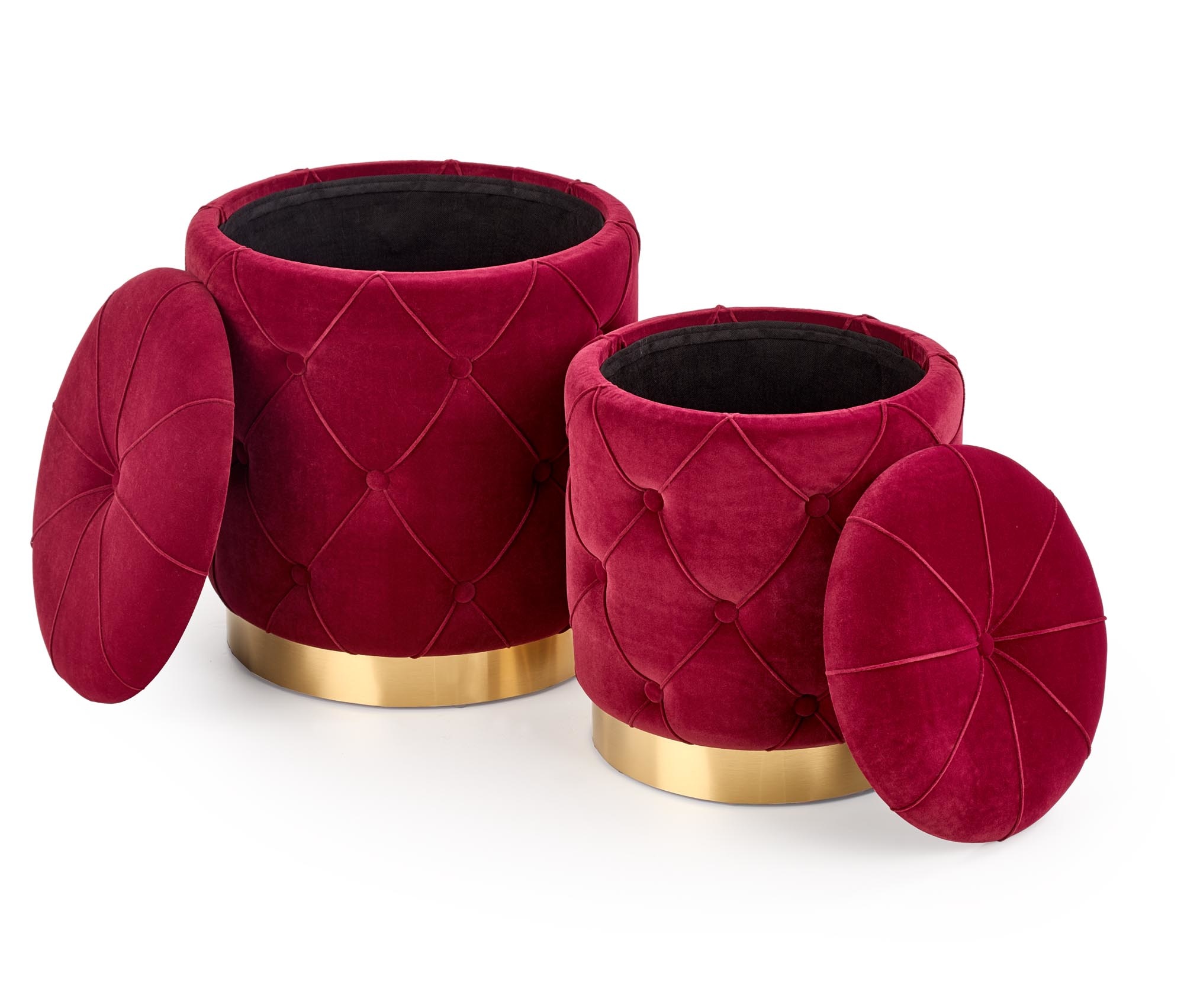 POLLY - poefs - opbergruimte - 40x38x40 cm - bordeaux